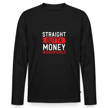 Direkt Aus Dem Geld - Männer Premium Bio Langarmshirt - Schwarz - Vorne - Nico (187cm)