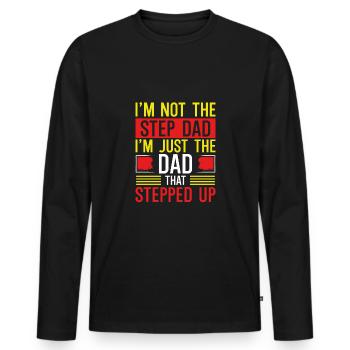 Ich Bin Nicht Der Stiefvater - Männer Premium Bio Langarmshirt - Schwarz - Vorne - Nico (187cm)
