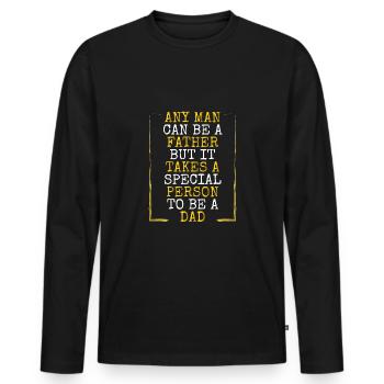 Ein Besonderer Mensch wird ein Vater - Männer Premium Bio Langarmshirt - Schwarz - Vorne - Nico (187cm)