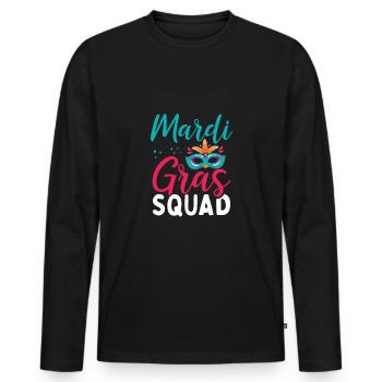 Troupe de carnaval - T-shirt manches longues Premium bio Homme - noir - Devant - Nico (187cm)