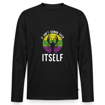 Il va se sucer lui-même - T-shirt manches longues Premium bio Homme - noir - Devant - Nico (187cm)
