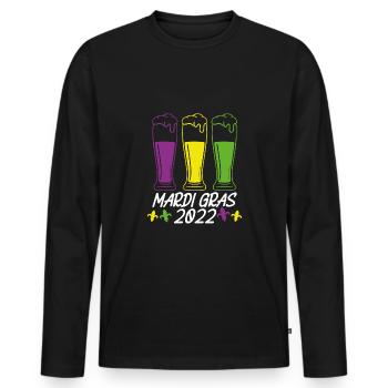 Faschingsbier 2022 - Männer Premium Bio Langarmshirt - Schwarz - Vorne - Nico (187cm)
