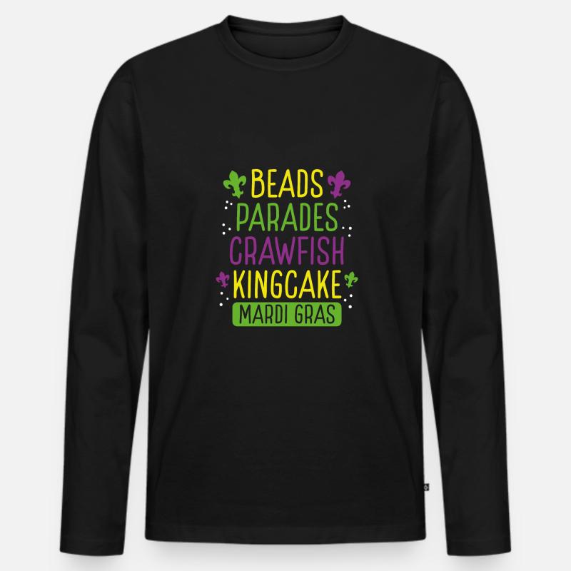 Perlen Paraden Langusten Kingcake - Männer Premium Bio Langarmshirt - Schwarz