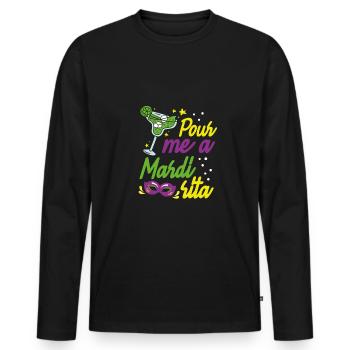 Gießen Sie Mir Eine Mardi Sita Ein - Männer Premium Bio Langarmshirt - Schwarz - Vorne - Nico (187cm)