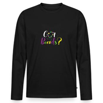 Obtenez des perles de couleur - T-shirt manches longues Premium bio Homme - noir - Devant - Nico (187cm)