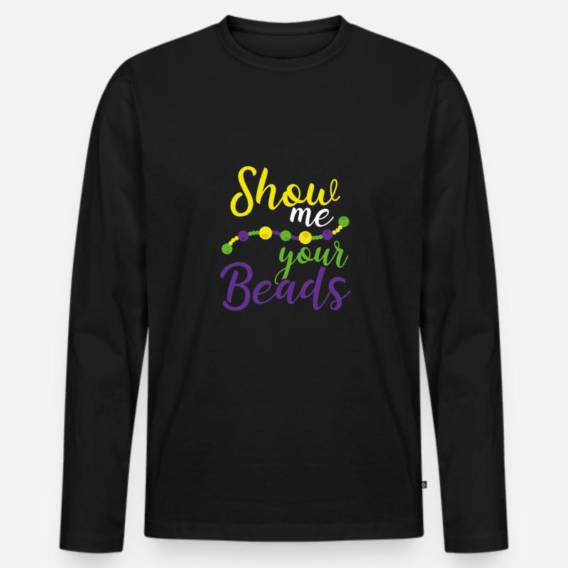 Zeig Mir Deine Farbperlen - Männer Premium Bio Langarmshirt - Schwarz