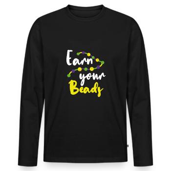 Verdienen Sie Ihre Perlen - Männer Premium Bio Langarmshirt - Schwarz - Vorne - Nico (187cm)