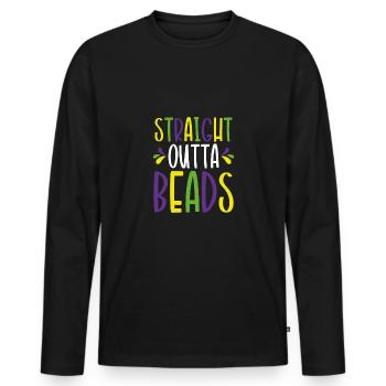 Directement à partir de perles - T-shirt manches longues Premium bio Homme - noir - Devant - Nico (187cm)