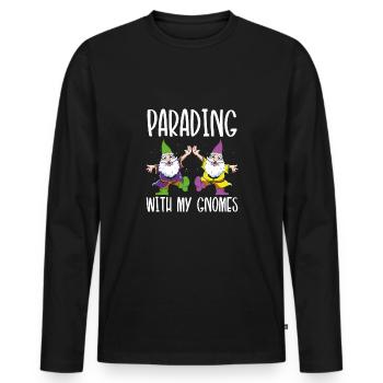 Parade Mit Meinen Gnomen - Männer Premium Bio Langarmshirt - Schwarz - Vorne - Nico (187cm)