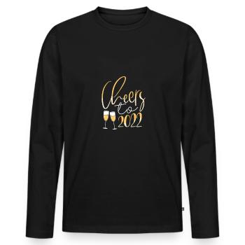 Prost Bis 2022 - Männer Premium Bio Langarmshirt - Schwarz - Vorne - Nico (187cm)
