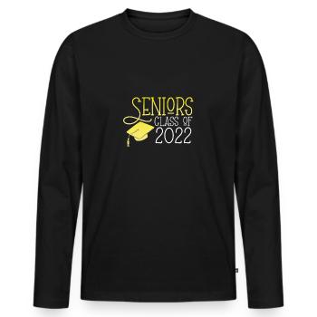 Senior Class 2022 - Men's Premium Organic Long Sleeve Shirt - black - Front - Nico (187cm)