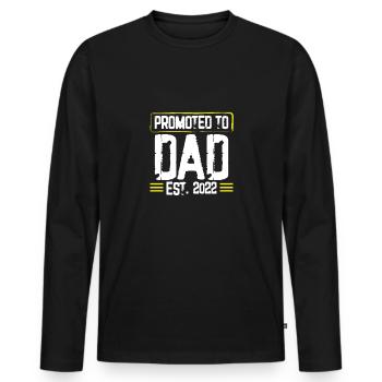 Promoted to Father 2022 - Men's Premium Organic Long Sleeve Shirt - black - Front - Nico (187cm)