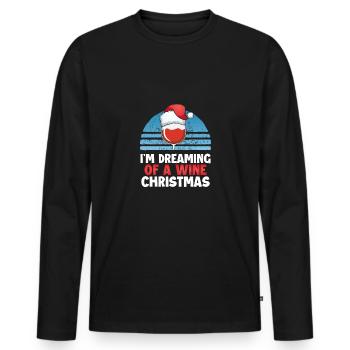 I dream of a wine respect - Men's Premium Organic Long Sleeve Shirt - black - Front - Nico (187cm)