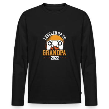 Level Bis Opa 2022 - Männer Premium Bio Langarmshirt - Schwarz - Vorne - Nico (187cm)