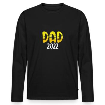 Papa en 2022 - T-shirt manches longues Premium bio Homme - noir - Devant - Nico (187cm)