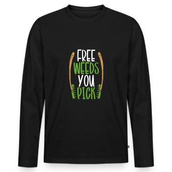 Mauvaises herbes gratuites que vous choisissez - T-shirt manches longues Premium bio Homme - noir - Devant - Nico (187cm)