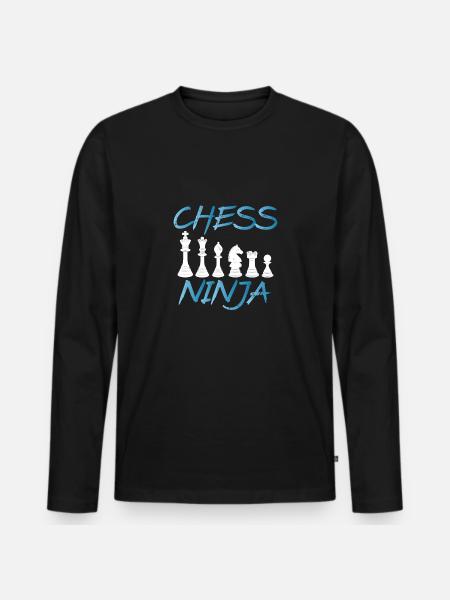 Chess Pieces Ninja - Men's Premium Organic Long Sleeve Shirt - black