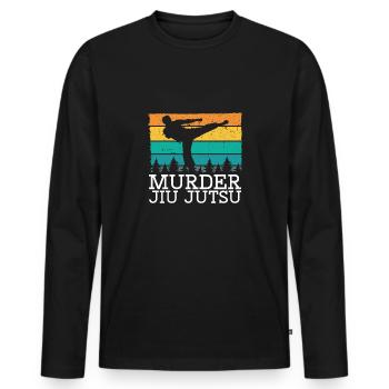 Meurtrier Jiu Jutsu Arts Martiaux - T-shirt manches longues Premium bio Homme - noir - Devant - Nico (187cm)