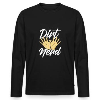 Dirty nerd workers - Men's Premium Organic Long Sleeve Shirt - black - Front - Nico (187cm)