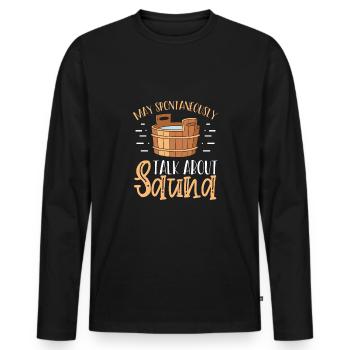 Parlez du sauna - T-shirt manches longues Premium bio Homme - noir - Devant - Nico (187cm)