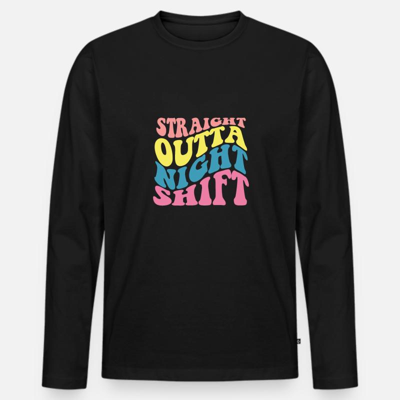 Direkt Aus Der Nachtschicht - Männer Premium Bio Langarmshirt - Schwarz