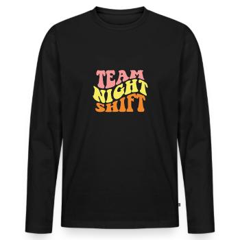 Night Shift Team Bunt - Men's Premium Organic Long Sleeve Shirt - black - Front - Nico (187cm)