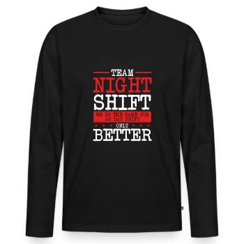Équipe De nuit Seulement mieux - T-shirt manches longues Premium bio Homme - noir - Devant - Nico (187cm)