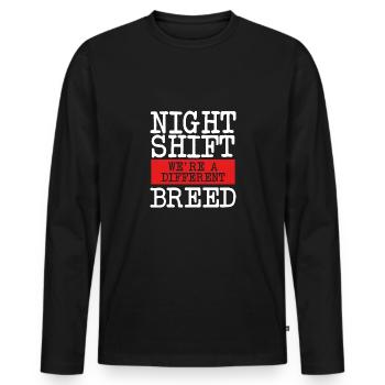 Nous sommes une race différente - T-shirt manches longues Premium bio Homme - noir - Devant - Nico (187cm)