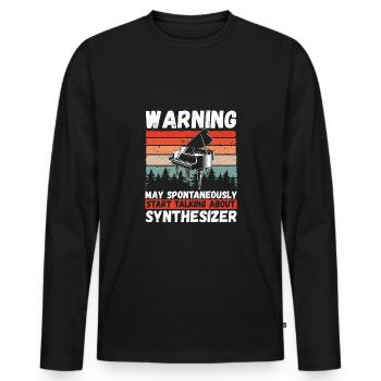 Avertissement démarrage à propos du synthétiseur - T-shirt manches longues Premium bio Homme - noir - Devant - Nico (187cm)