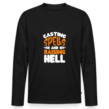 Cast a spell - Men's Premium Organic Long Sleeve Shirt - black - Front - Nico (187cm)