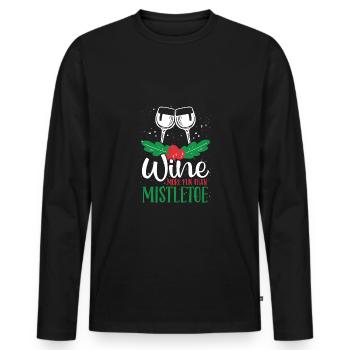 Le vin rend tout plus amusant - T-shirt manches longues Premium bio Homme - noir - Devant - Nico (187cm)