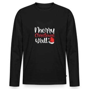Merry Christmas to all of you - Men's Premium Organic Long Sleeve Shirt - black - Front - Nico (187cm)
