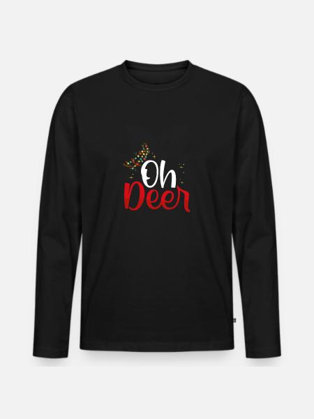 Oh reindeer Rudolf - Men's Premium Organic Long Sleeve Shirt - black