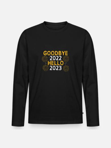 Goodbye 2022 Hello 2023 - Men's Premium Organic Long Sleeve Shirt - black