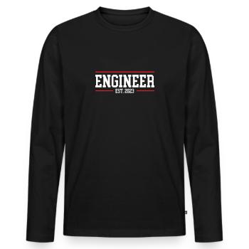 Ingénieur 2023 - T-shirt manches longues Premium bio Homme - noir - Devant - Nico (187cm)