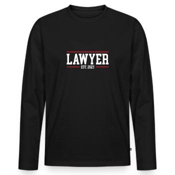 Avocat 2023 - T-shirt manches longues Premium bio Homme - noir - Devant - Nico (187cm)