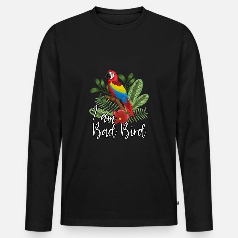 Ich Bin Ein böser Vogel - Männer Premium Bio Langarmshirt - Schwarz