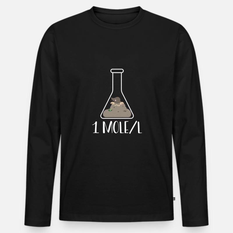 Ein Mol Pro Liter - Männer Premium Bio Langarmshirt - Schwarz