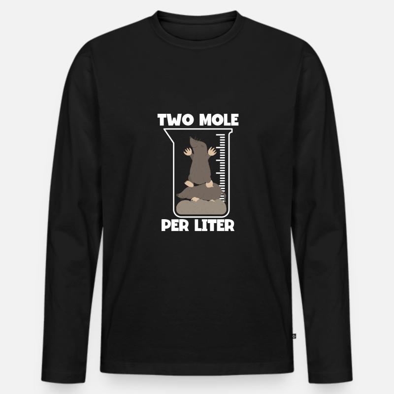 Zwei Mole Pro Liter - Männer Premium Bio Langarmshirt - Schwarz