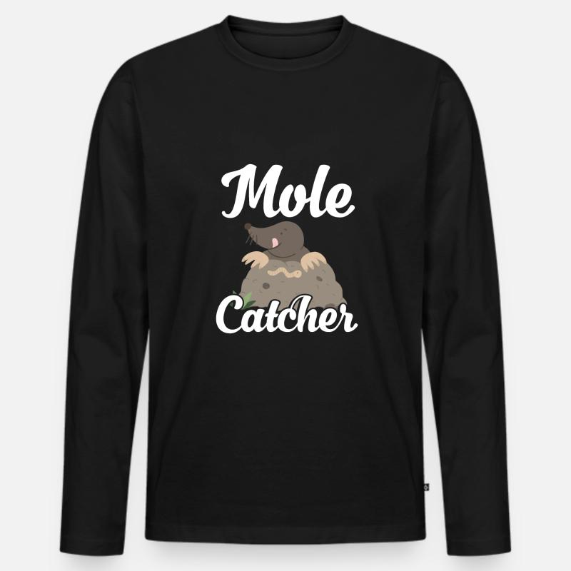 Maulwurfsfänger - Männer Premium Bio Langarmshirt - Schwarz