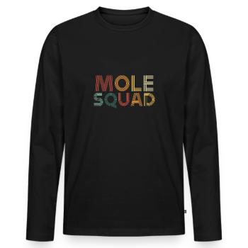 Troupe de taupes colorées - T-shirt manches longues Premium bio Homme - noir - Devant - Nico (187cm)