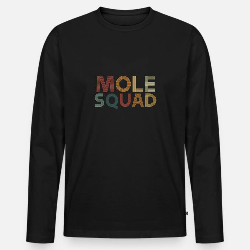 Bunte Maulwurfstruppe - Männer Premium Bio Langarmshirt - Schwarz