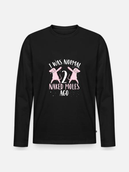 Two dabbing naked moles - Men's Premium Organic Long Sleeve Shirt - black