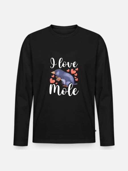 I love mole - Men's Premium Organic Long Sleeve Shirt - black