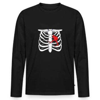 Lung of the diver - Men's Premium Organic Long Sleeve Shirt - black - Front - Nico (187cm)