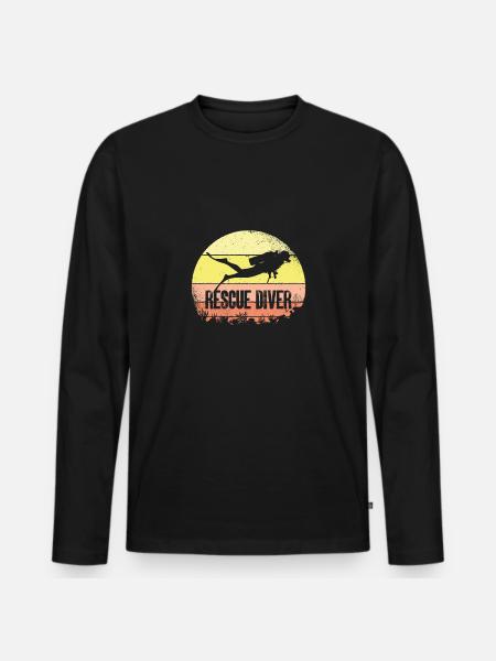 Rescue diver - Men's Premium Organic Long Sleeve Shirt - black