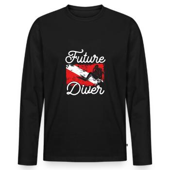 Future diver - Men's Premium Organic Long Sleeve Shirt - black - Front - Nico (187cm)