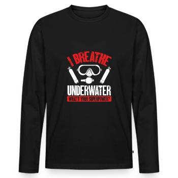 I underwater - Men's Premium Organic Long Sleeve Shirt - black - Front - Nico (187cm)