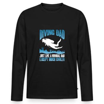 Diving father - Men's Premium Organic Long Sleeve Shirt - black - Front - Nico (187cm)