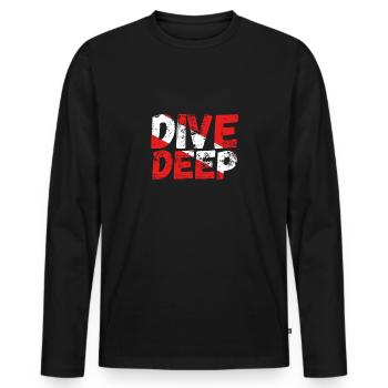 Dive deep A diver - Men's Premium Organic Long Sleeve Shirt - black - Front - Nico (187cm)